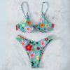Floral Underwire Backless Bikini Set Verdant Garden detail