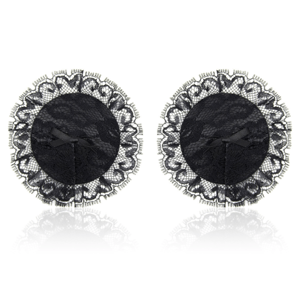 Lace Pasties Nipple Covers – Black e1751250765186