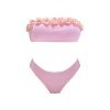 Ruffled Floral Bandeau Bikini Set – Blossom Pink