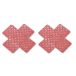 Sequin Cross Nipple Covers – Red