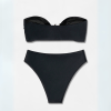 Starfish Accent High Waist Bandeau Bikini – Black back