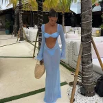 Пляжная Туника Длинная Светло-голубая – Атмосфера Реликсации на Пляже