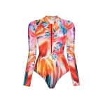 Романтичное Монакини с Длинными Рукавами в Арт-Дизайне: Элегантный Акцент для Вашего Морского Времени